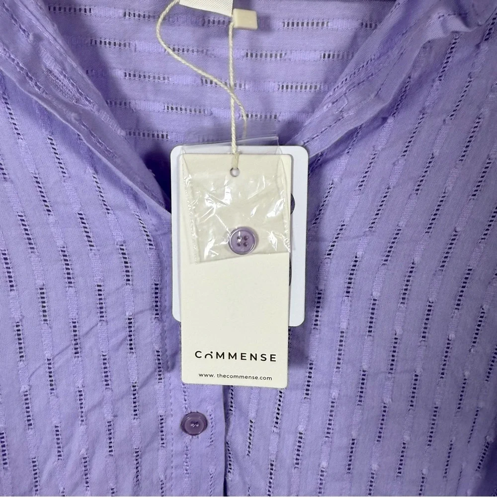 NWT Commense Women’s Laid Back Eyelet Oversized Shirt and Shorts Lilac M